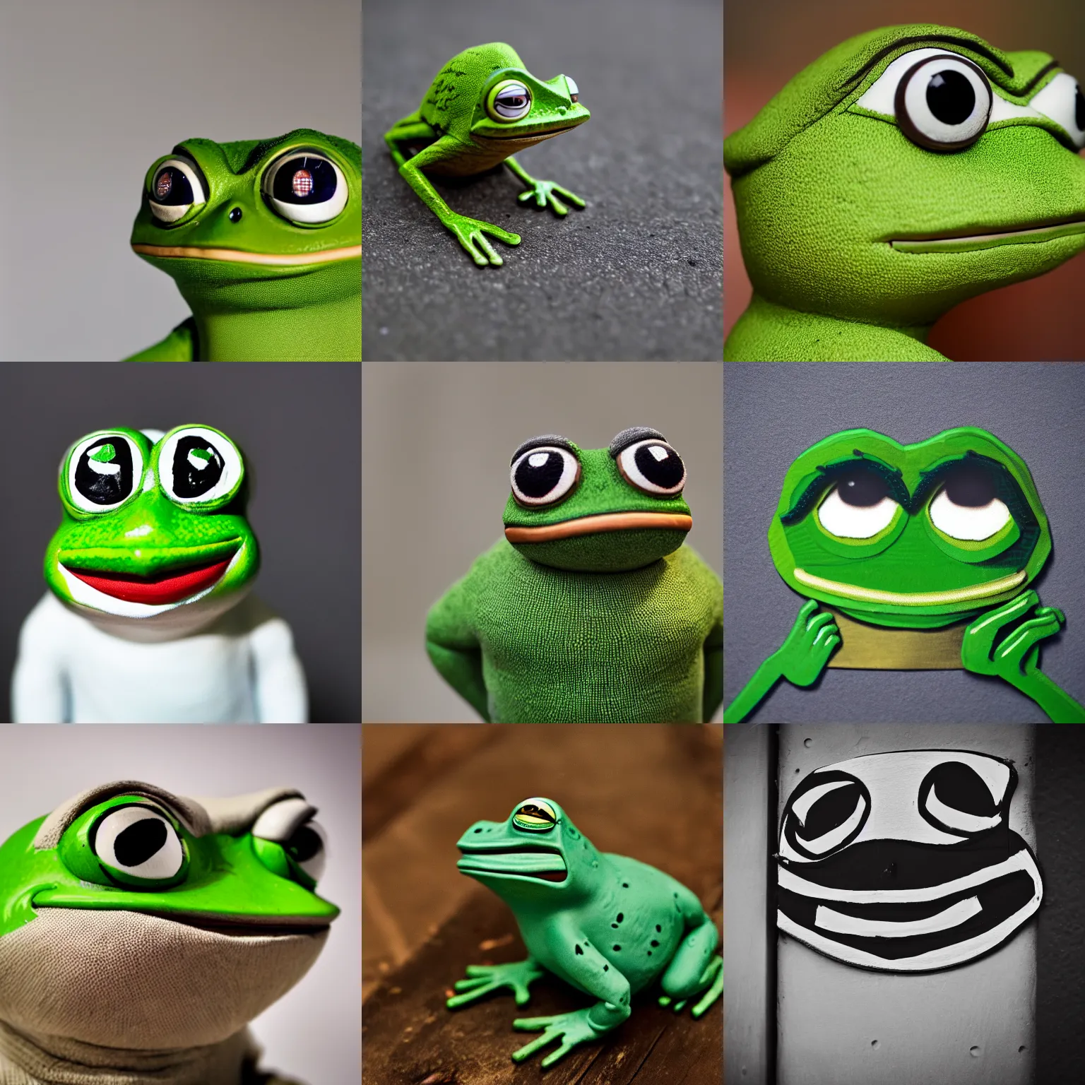 Prompt: a photo of realistic pepe the frog, 5 0 mm 1. 2