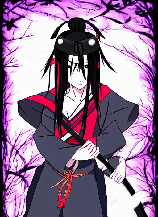Prompt: anime beautiful samurai girl with blindfold, anime, samurai, anime style