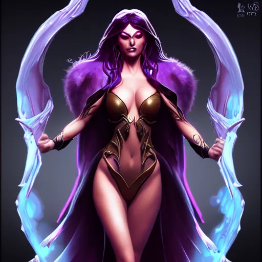 Image similar to dark sorceress full body view, highly detailed, artgerm style, artstation, soft light, sharp focus, illustration, character design, concept art, correct anatomy