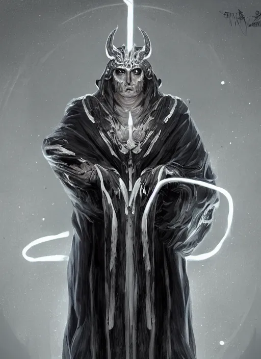Image similar to a character concept of an eternal god wearing a black robe with glowing white eyes, digital art, trending on artstation, alvar aalto, ultra - detailed