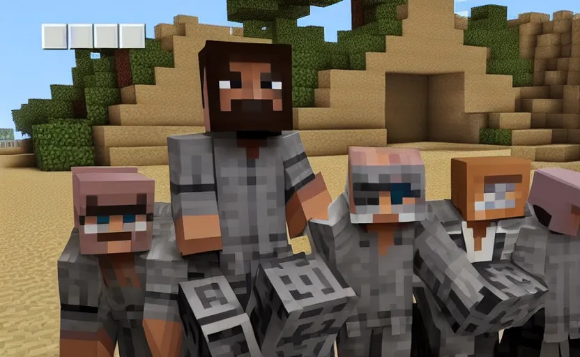 Image similar to minecraft steve in an isis propaganda video