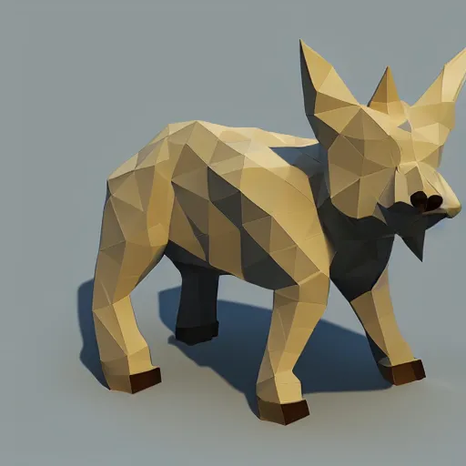 Image similar to low poly render of the dumbest looking animal imaginable