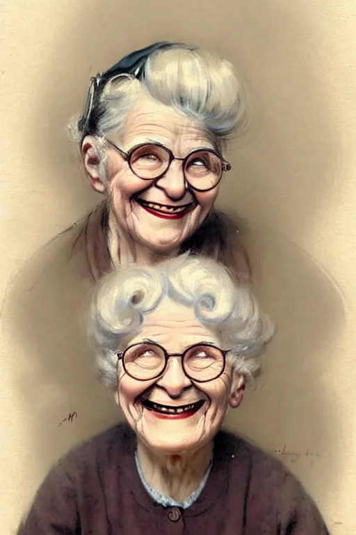 Image similar to ( ( ( ( ( 1 9 5 0 s retro happy smiling grandma face portrait. muted colors. ) ) ) ) ) by jean - baptiste monge!!!!!!!!!!!!!!!!!!!!!!!!!!!!!!