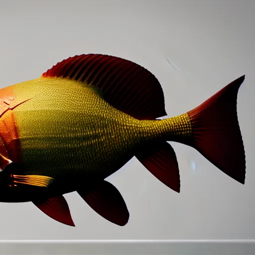 Image similar to fish, octane render, award winning, unreal engine, houdini render, studio light