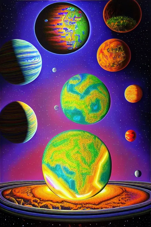 Image similar to a photorealistic painting of the entire planet is a terrarium experiment for aliens by johfra bosschart, lisa frank, dark fantasy art, high detail, trending on artstation