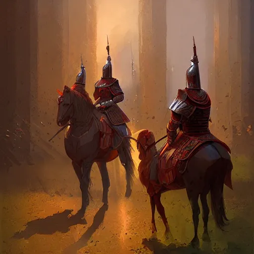 Image similar to a royal knight saluting his king by marc simonetti