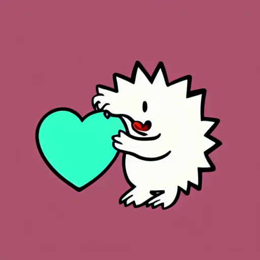 Image similar to cute hedgehog heart love laughing cute adorable emote twitch waving lineart