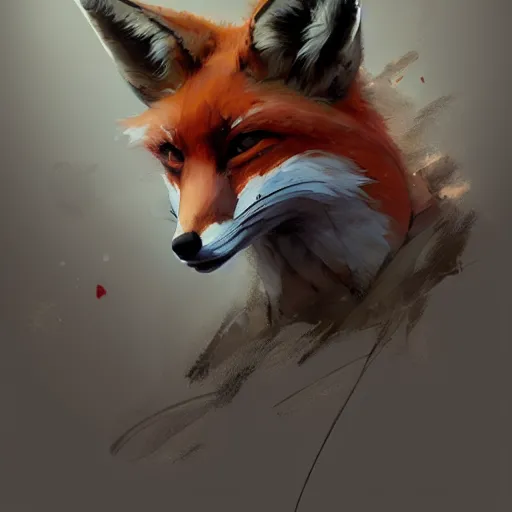 Image similar to concept art of a fox, highly detailed painting by dustin nguyen, akihiko yoshida, greg tocchini, greg rutkowski, cliff chiang, 4 k resolution, trending on artstation, 8 k