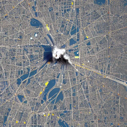 Image similar to yogurt meteor crashes into paris, the entire city is covered in yogurt, high resolution crash site footage taken from the perspective of a pedestrian, trending on artstation