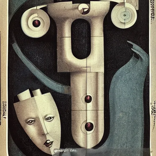 Image similar to futuristic diagram for a device that converts love, by hannah hoch