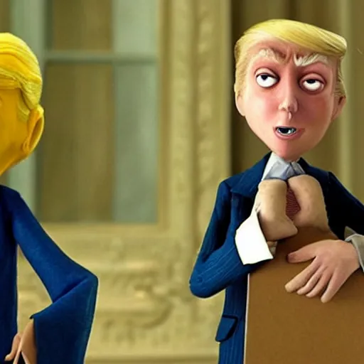 Prompt: donald trump from coraline movie, very detailed face