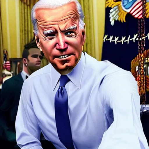 Prompt: Joe Biden in Grand Theft Auto