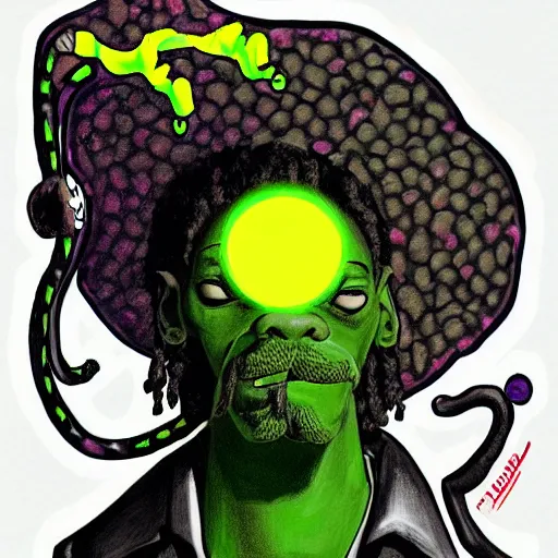 Image similar to snoop dogg tennis ball monster ,tennis ball, digital art, smoke, fantasy,chalk, magic, trending on artstation, ultra detailed, professional illustration by Basil Gogos