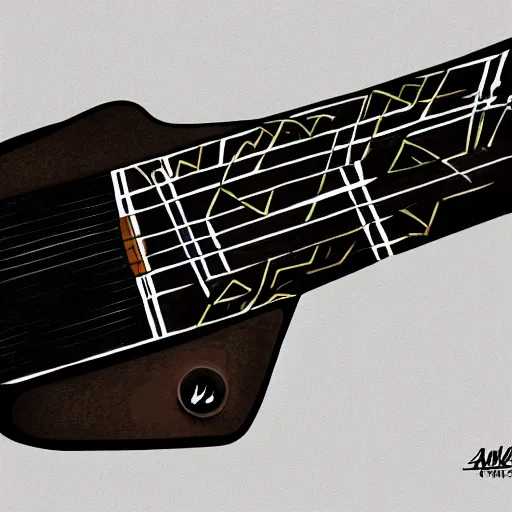 Image similar to an electric guitar, concept art