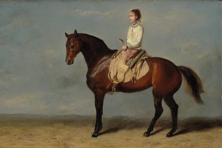 Image similar to horse sitting on a horse, arstation