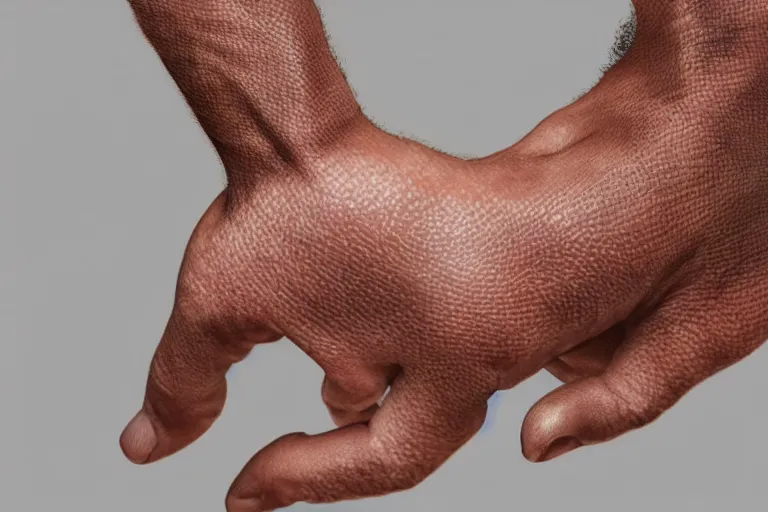 Prompt: A regrown hand by Brandon Hughes , photorealistic imagery, 8k quality