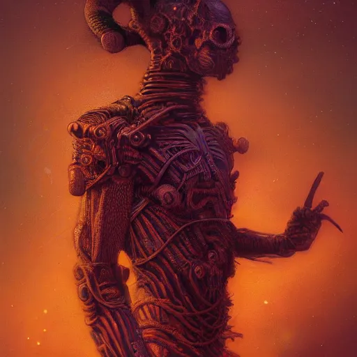 Image similar to afrofuturism sci - fi warrior, blue hour, horror art, by beksinski, szukalski, giger, pyromallis, dzo, iris compiet, seb mckinnon, digital art, highly detailed, intricate, sharp focus, trending on artstation hq, deviantart, pinterest, unreal engine 5, 4 k uhd image