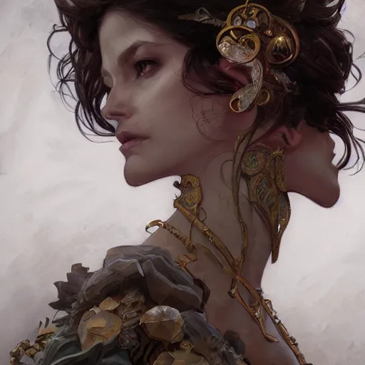 Prompt: portrait of a dead god, D&D, fantasy, intricate, elegant, highly detailed, digital painting, artstation, concept art, smooth, sharp focus, illustration, art by artgerm and greg rutkowski and alphonse mucha