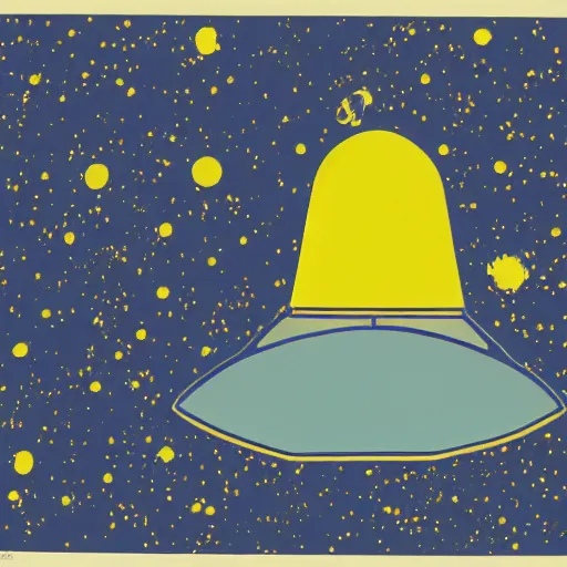 Image similar to space ship by andy warhol