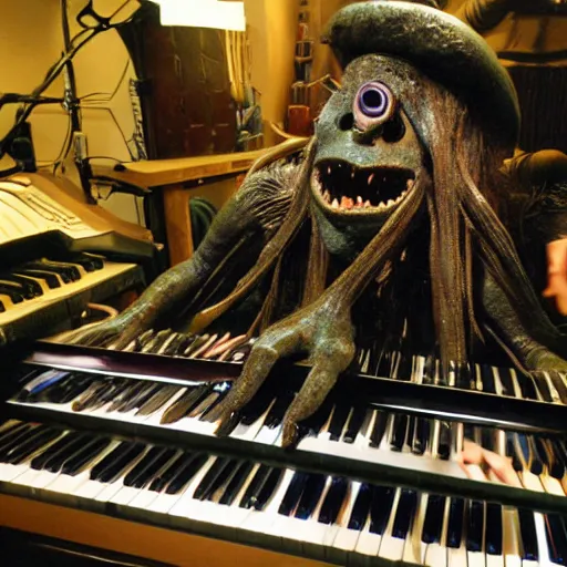 Image similar to davy jones monster playing organ