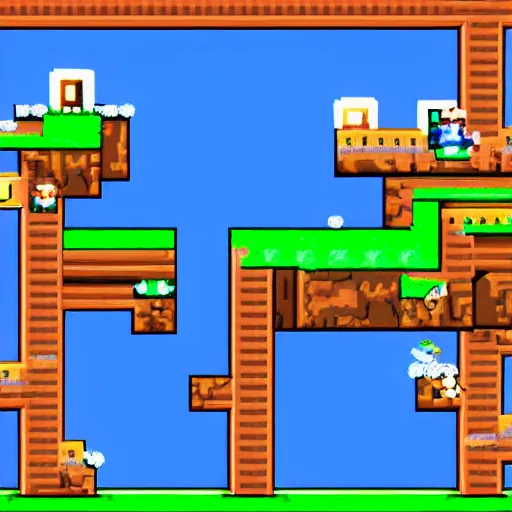 Prompt: 8 - bit platforming game level