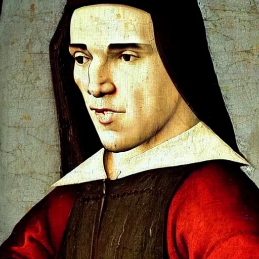 Image similar to A 15th century medieval renaissance oil painting of Skrillex