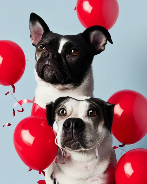 Image similar to target mascot dog happily surrounded by target logo and red balloons artistic ad campaign photo Leica Zeiss