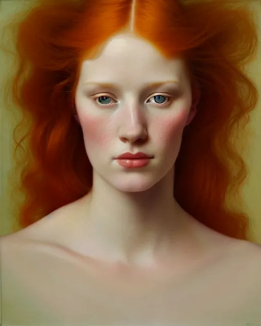 Image similar to portrait of an ethereal ginger beauty, by mary jane ansell