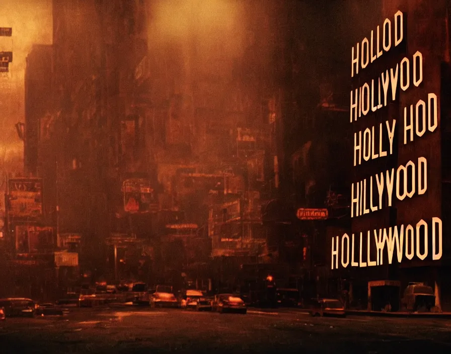 Image similar to The city of Hollywood, horror, surreal, directed by David Lynch, highly detailed, cinematic, film shot, 8k