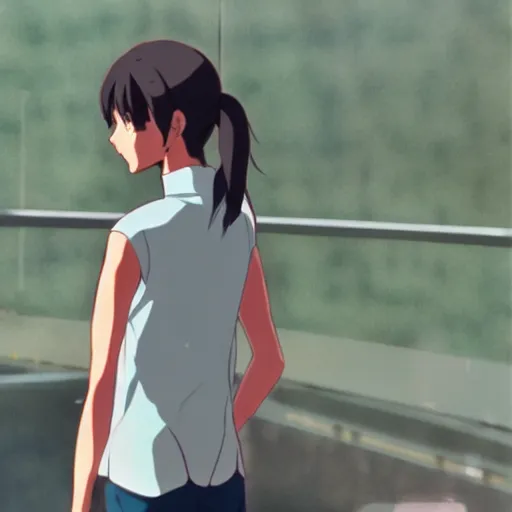 Prompt: a girl with a pink double ponytail, by makoto shinkai