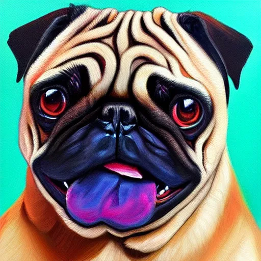 Prompt: oil painting, a chad pug, intricate, masterpiece, artstation, stunning