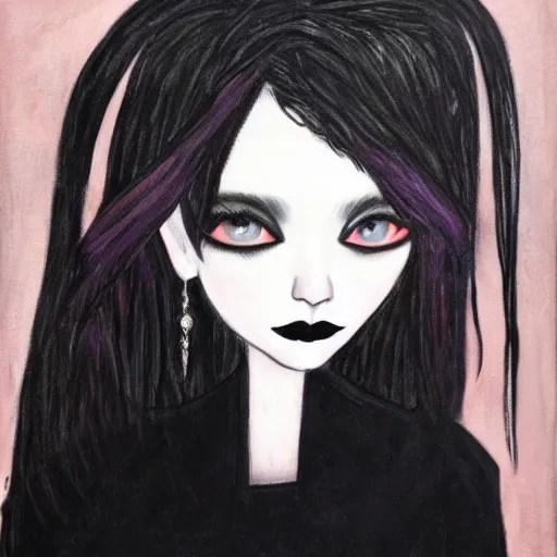 Prompt: portrait of goth girl