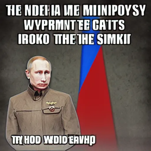 Prompt: meme of putin