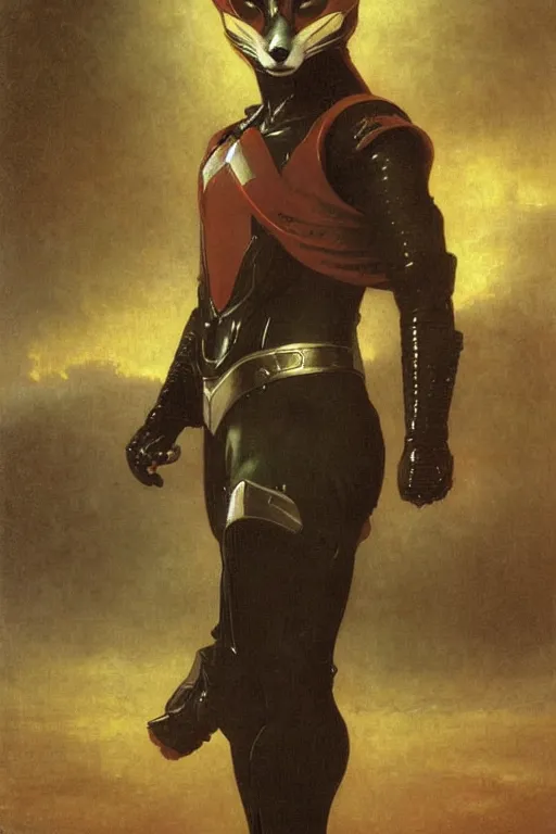 Image similar to portrait of a fox kamen rider rx, majestic, solemn, by bouguereau