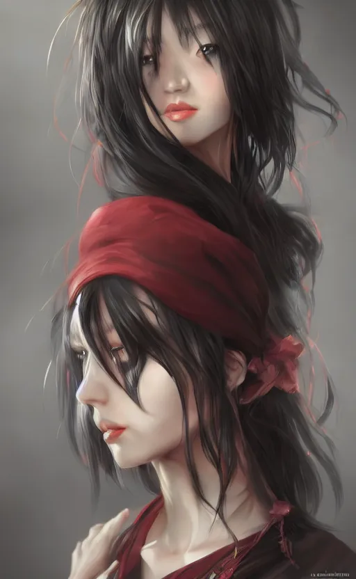 Image similar to kurumi from date alive portrait, dynamic lighting, photorealistic fantasy concept art, trending on art station, stunning visuals, creative, cinematic, ultra detailed