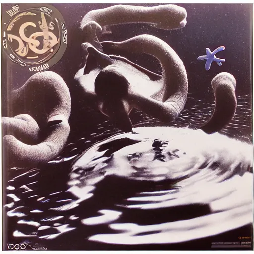 Prompt: underwater photography cool | album artwork, used lp ( 1 9 8 3 )