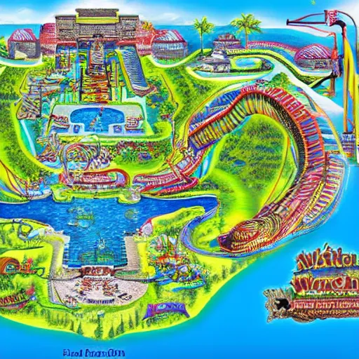 Image similar to ancient mayan waterpark map