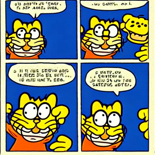 Prompt: garfield comic strip by jim davis