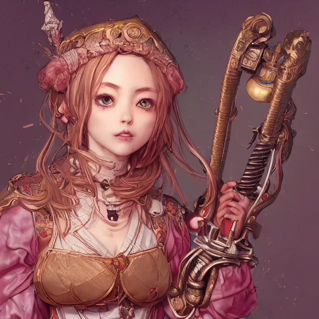 Prompt: the portrait of neutral good colorful female cleric bard as absurdly beautiful, gorgeous, elegant, young cute gravure idol, an ultrafine hyperdetailed illustration by kim jung gi, irakli nadar, intricate linework, sharp focus, bright colors, octopath traveler, final fantasy, unreal engine 5 highly rendered, global illumination, radiant light, detailed and intricate environment