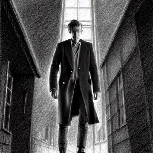 Prompt: beautiful lifelike award winning pencil illustration of the 1 1 th doctor greg rutkowski cinematic atmospheric