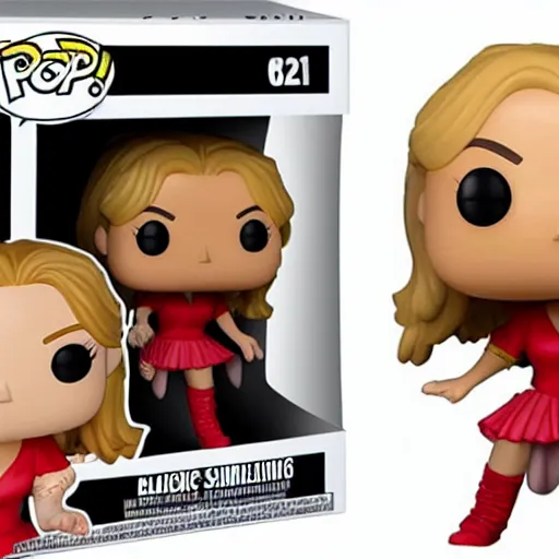 Prompt: A funko Pop of the singer shakira singing