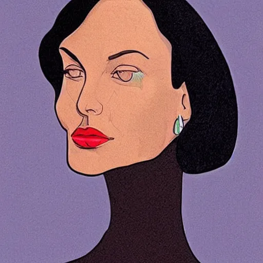 Image similar to “ angelina jolie retro minimalist portrait by jean giraud, moebius starwatcher comic, 8 k ”