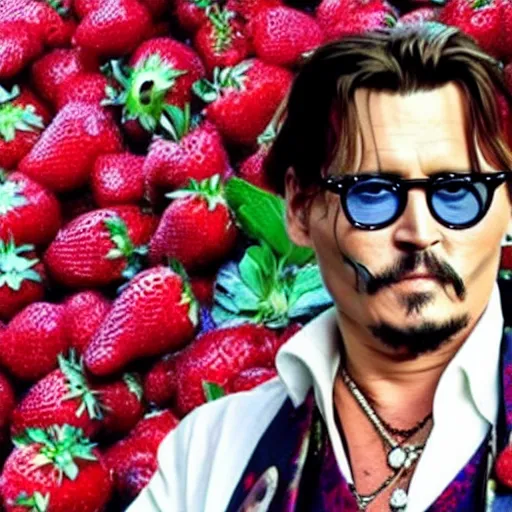 Prompt: strawberry johnny depp