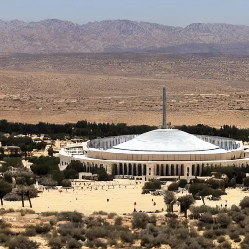 Image similar to the israeli parliament in the middle of the desert