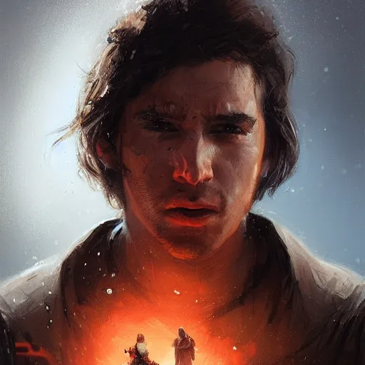 Image similar to portrait of a man by greg rutkowski, a young jedi night, arabian features, messy long black hair, wearing an orange flying jacket, star wars expanded universe, he is about 2 0 years old, highly detailed portrait, digital painting, artstation, concept art, smooth, sharp foccus ilustration, artstation hq