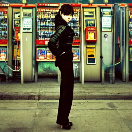 Image similar to a chinese woman at a gas station, 3 d models, metal gear solid, morrowind, portrait, street photography, by mario testino, davide sorrenti, jemal shabazz