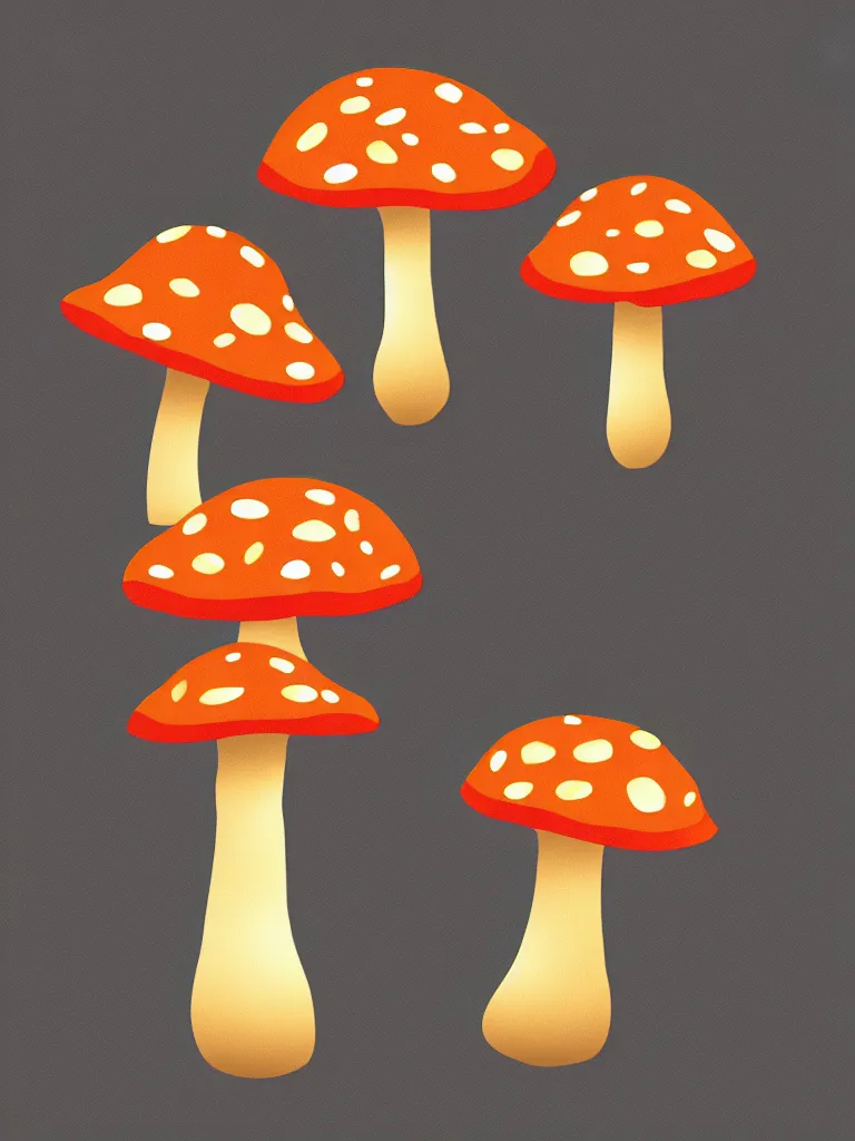 Image similar to vector graphic drawing of a mushroom, artstation