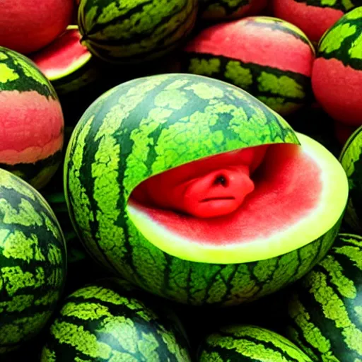 Image similar to gollum - faced watermelon