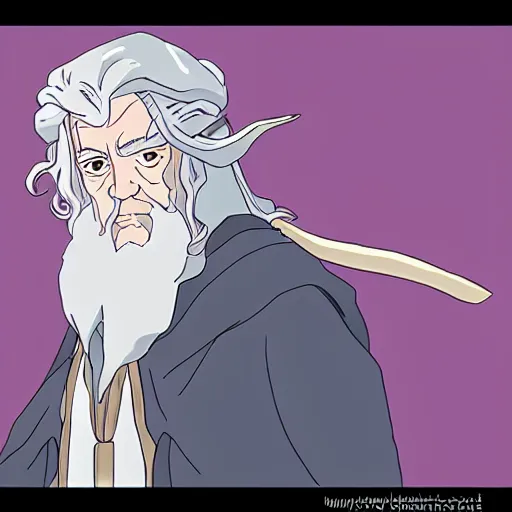 Prompt: Gandalf in the style of anime