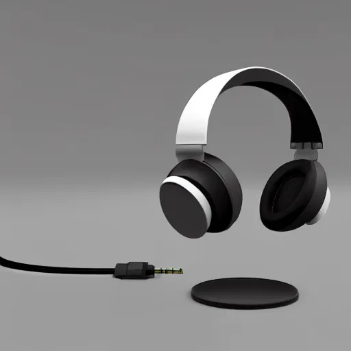 Image similar to headphone stand, futuristic, techno, cyberpunk, product design, 3 d render, concept, fun, swag